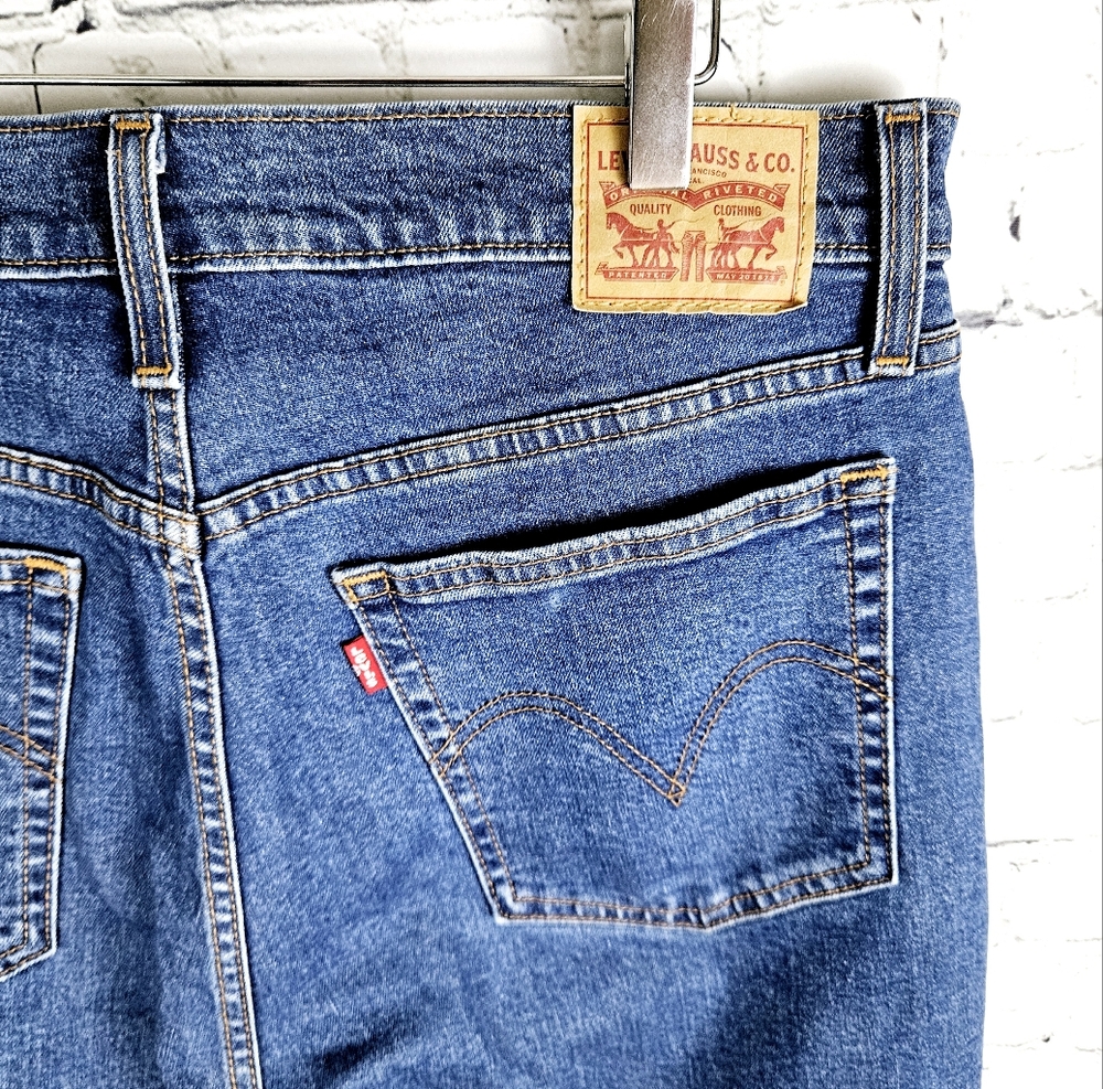 LEVI'S | Wedgie skinny stretch frayed chewed hem high waist button fly jeans